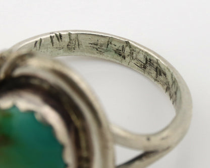 Navajo Ring .925 Silver Kingman Turquoise Native American Artist C.1980's