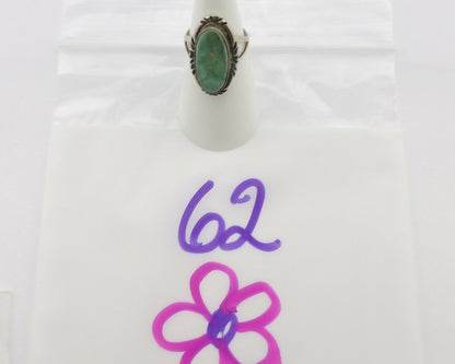 Navajo Ring .925 Silver Natural Mined Turquoise Native Artist Signed C.80's