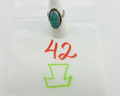 Navajo Ring .925 Silver Natural Blue Turquoise Native American Artist C.80's