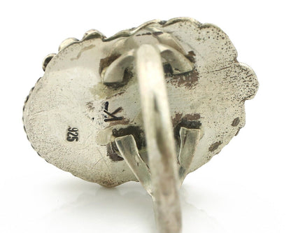 Navajo Ring .925 Silver Sleeping Beauty Turquoise Native Artist C.80's