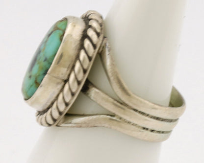 Navajo Ring .925 Silver Natural Kingman Turquoise Native American Artist C.1980s
