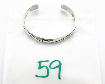 Navajo Bracelet SOLID .925 Silver Hand Stamped Signed Tract C.80's