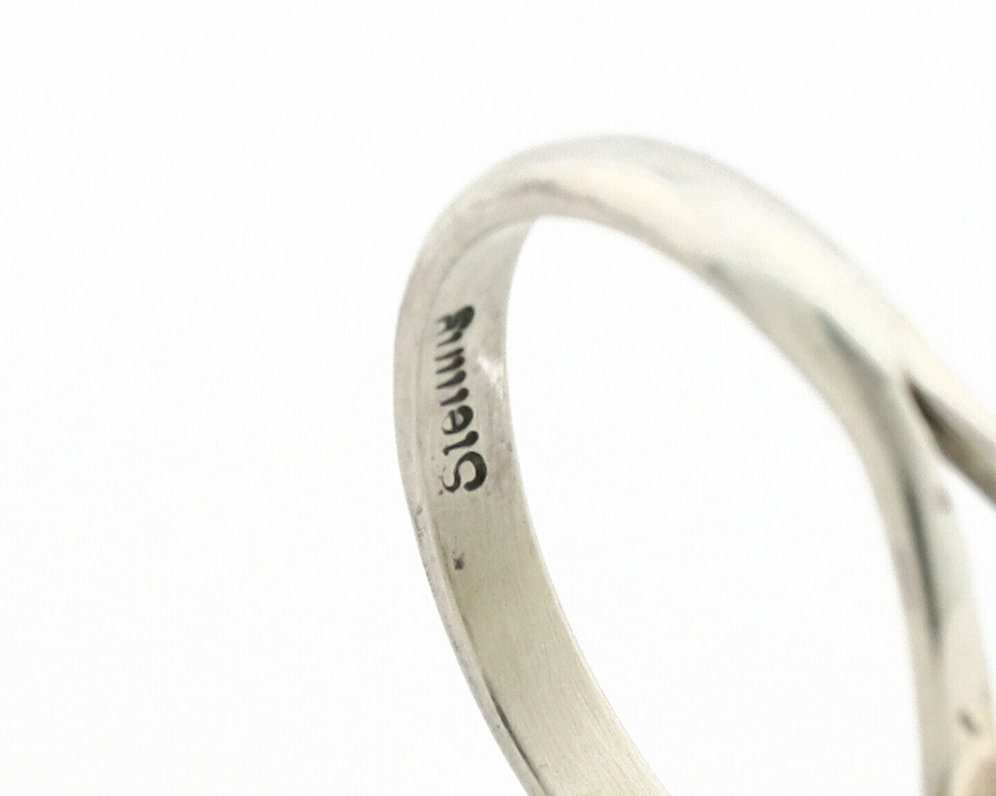 Navajo Ring .925 Silver Kingman Turquoise Handmade Native American Artist C.80's