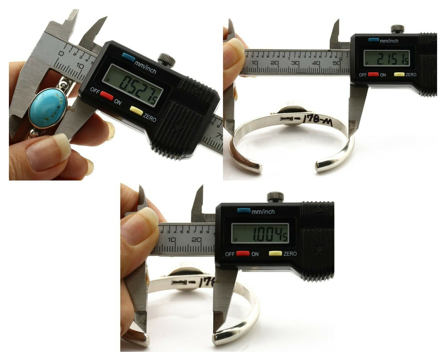 Navajo Bracelet .925 Silver Morenci Turquoise Native American Artist C.80's