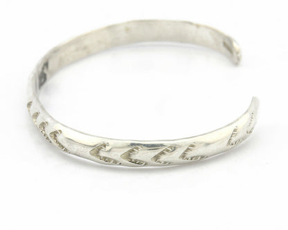 Navajo Bracelet .925 Silver Hand Stamped Arrow Head Artist Montoya C.80's