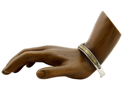 Navajo Bracelet .925 SOLID Silver & 12K Gold Plated Signed Artist RL C.80's