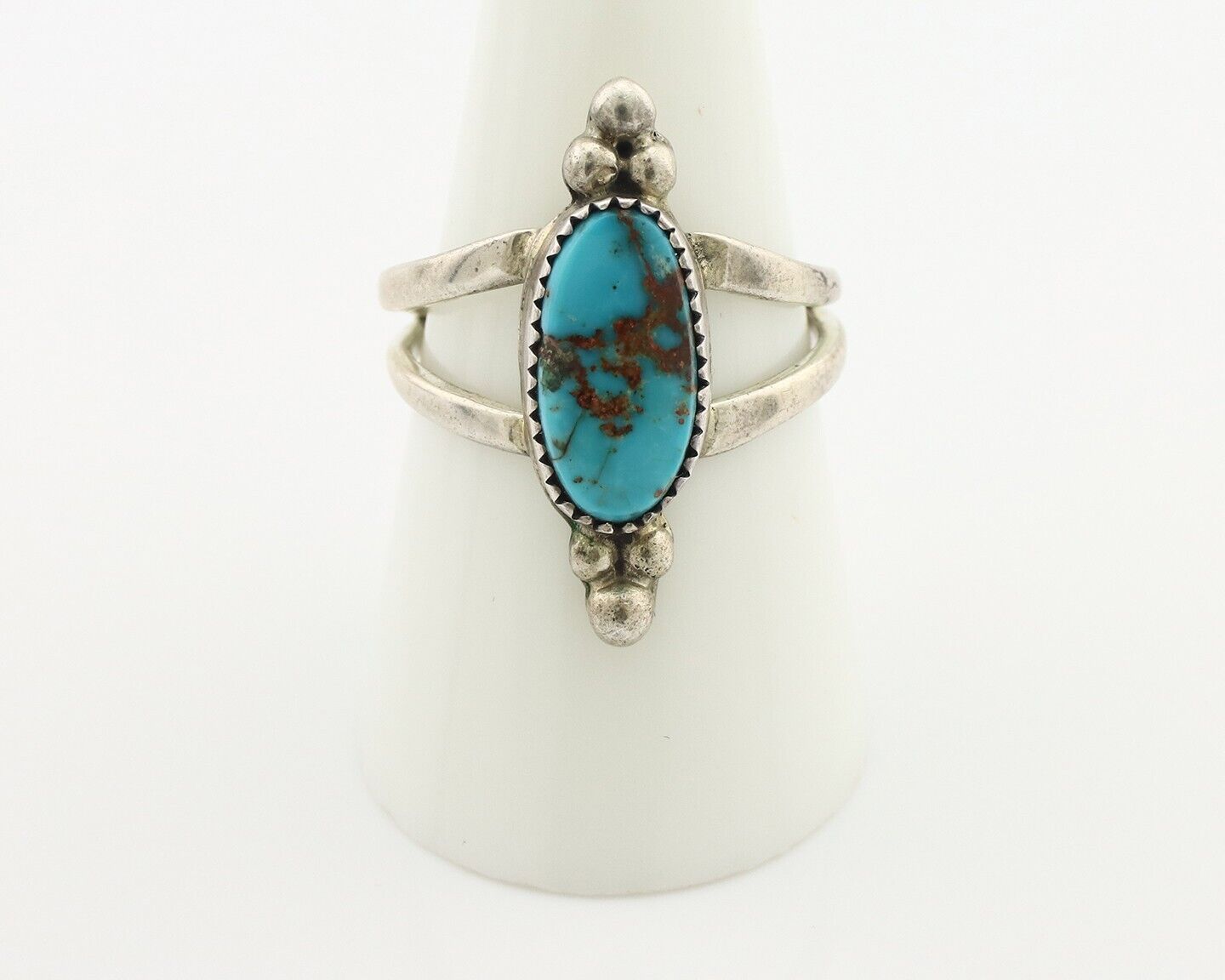 Navajo Ring .925 Silver Bisbee Turquoise Native American Artist C.80's