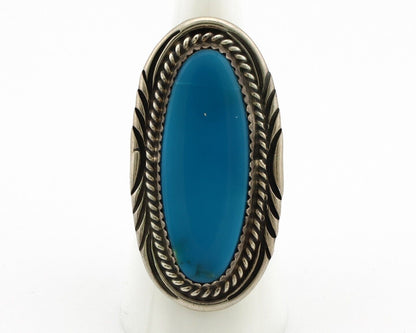 Navajo Ring 925 Silver Natural Blue Turquoise Artist Signed M Begay C.80s