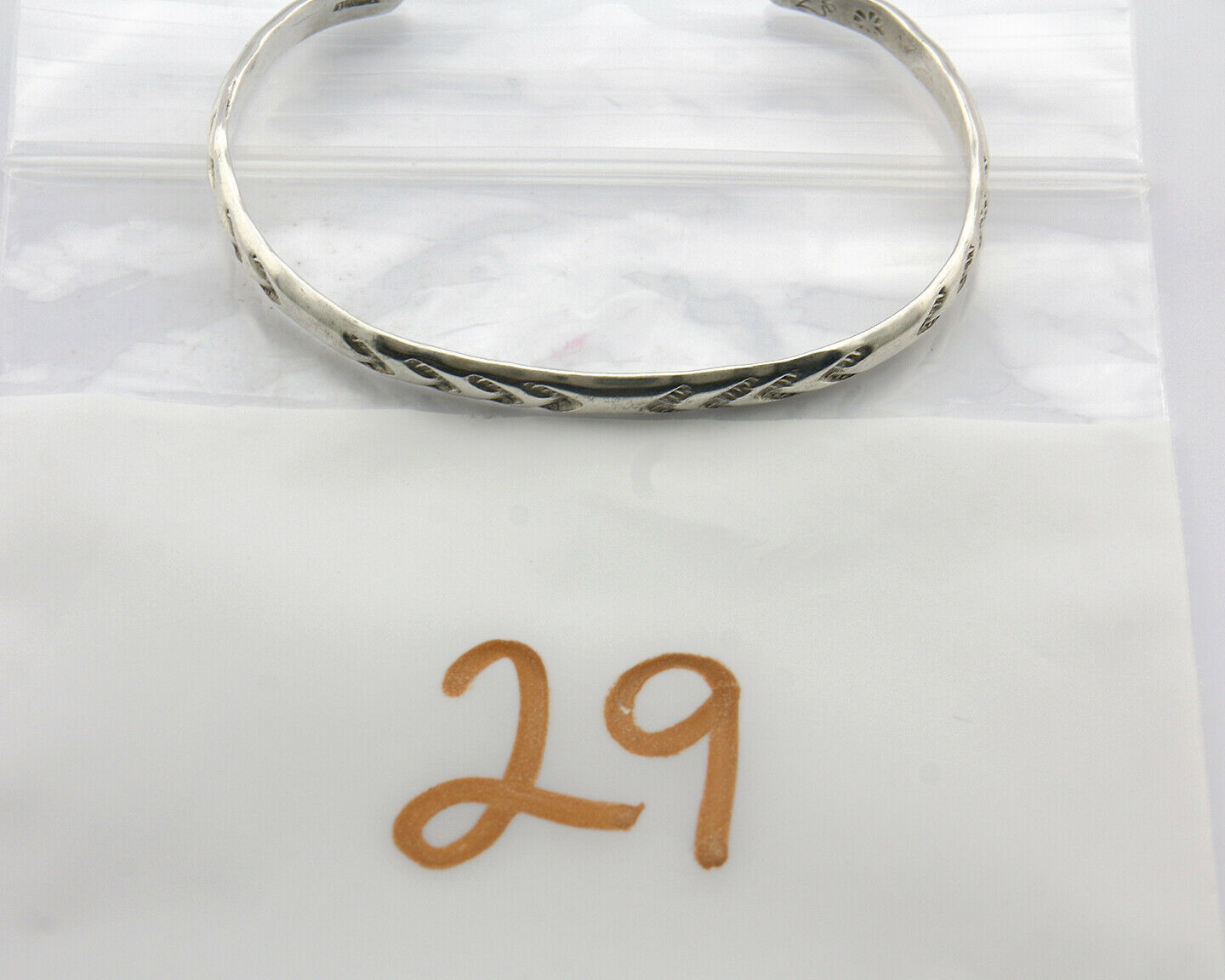 Navajo Bracelet .925 Silver Hand Stamped Arrow Head Artist Begay & Montoya C80s