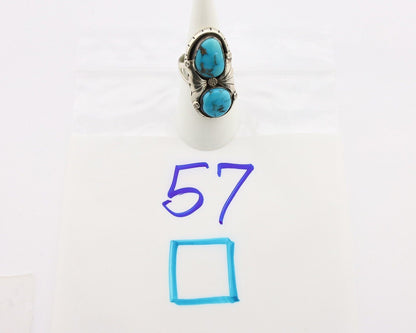 Navajo Ring 925 Silver Bisbee Turquoise Artist Signed Mike Platero C.80's