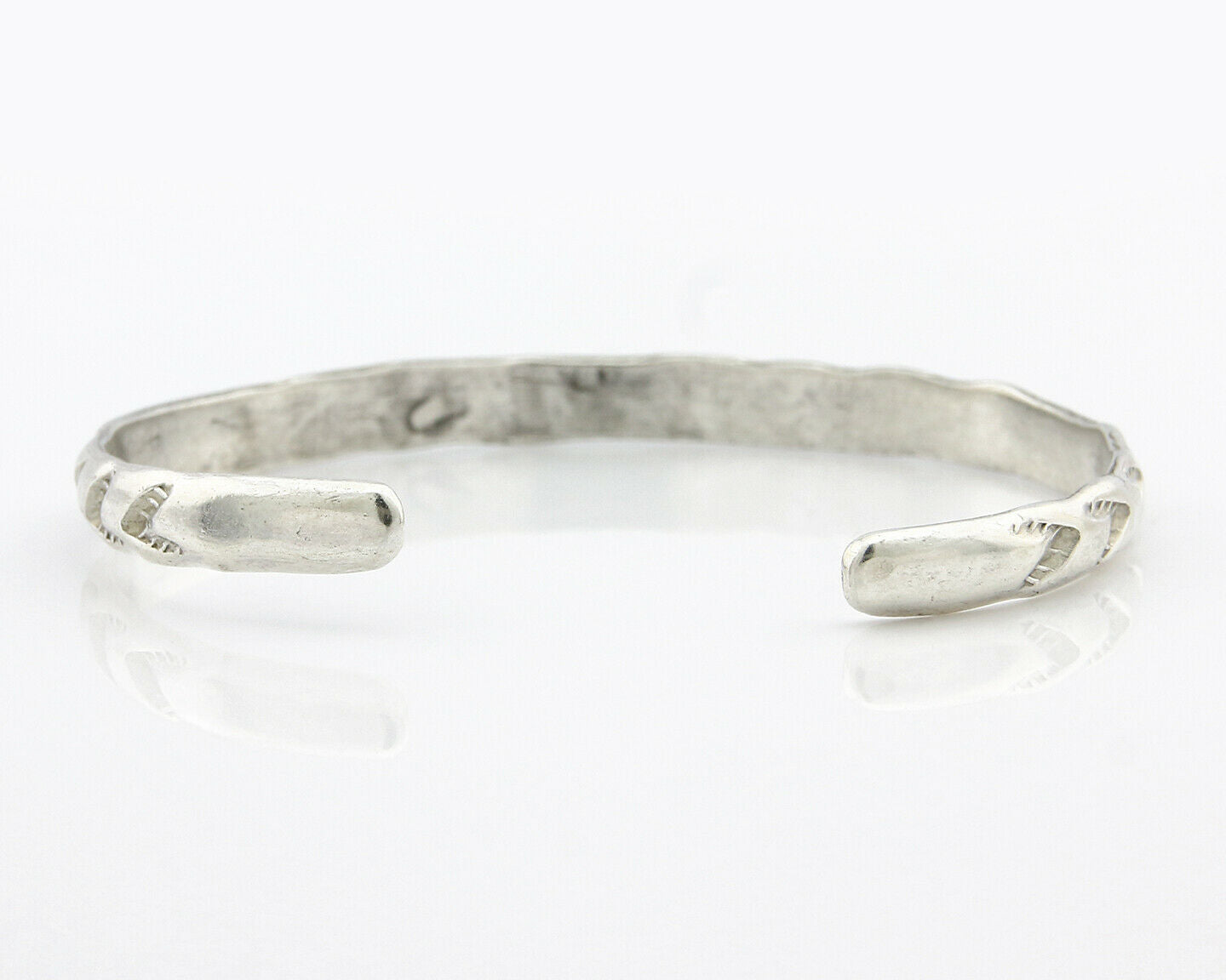 Navajo Bracelet .925 Silver Hand Stamped Arrow Head Artist I Montoya C.80's