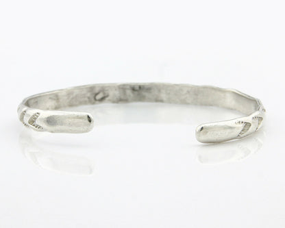 Navajo Bracelet .925 Silver Hand Stamped Arrow Head Artist I Montoya C.80's