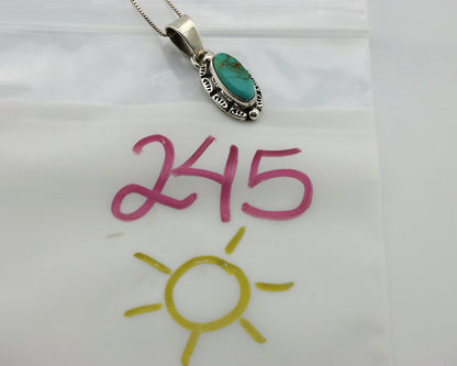Navajo Necklace 925 Silver Kingman Turquoise Artist Signed Gecko C.80's