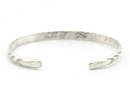 Navajo Bracelet .925 Silver Hand Stamped Arrow Head Artist I Montoya C.80's