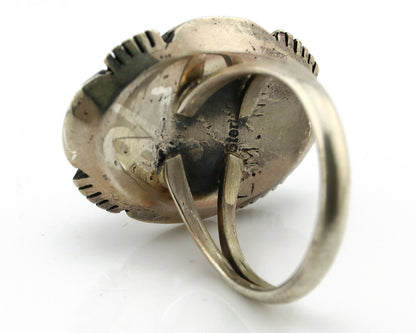 Navajo Ring .925 Silver Kingman Turquoise Artist Signed M Nez C80s