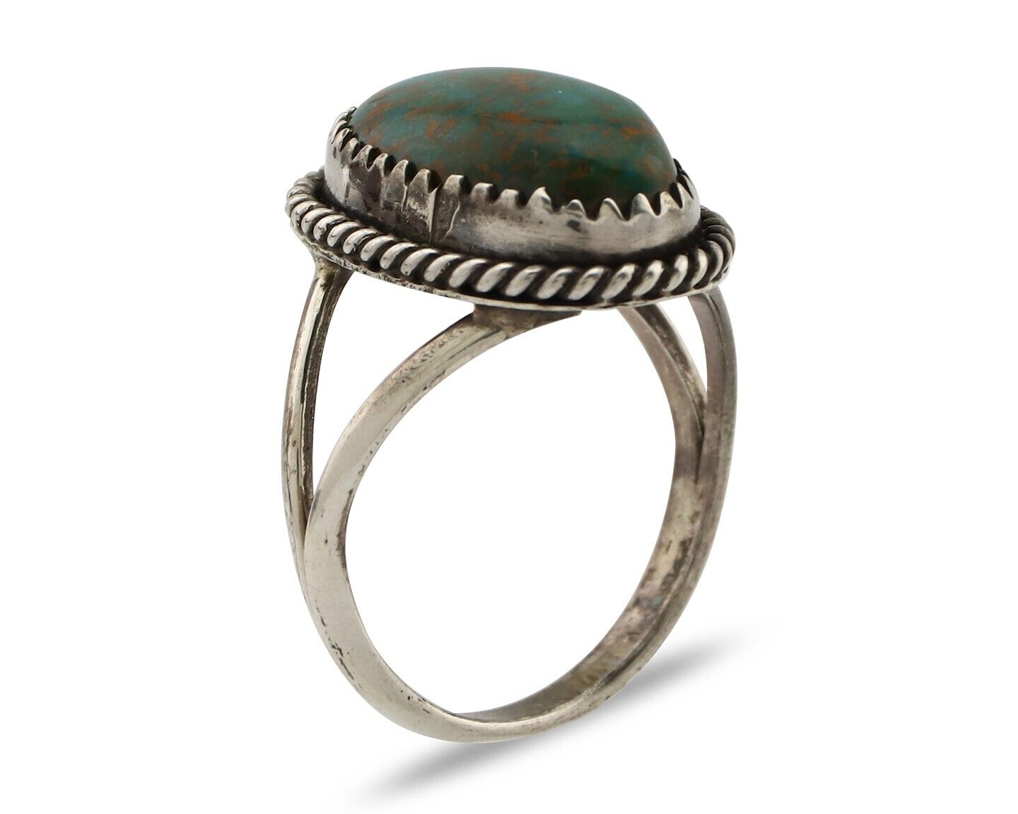 Navajo Handmade Ring 925 Silver Kingman Turquoise Artist Signed MC C.80's