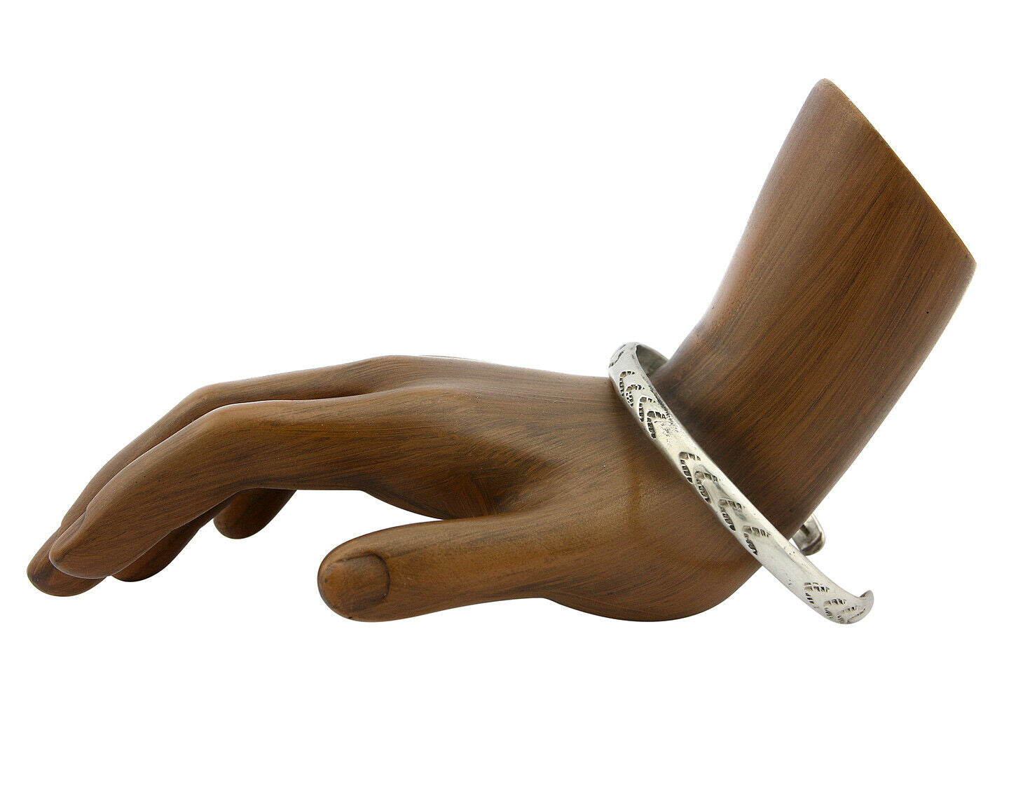 Navajo Bracelet .925 Silver Hand Stamped Arrow Head Artist Signed Montoya C.80's