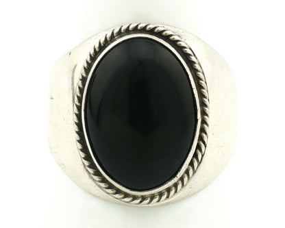 Navajo Ring .925 Silver Handmade Black Onyx Native American Artist C.80's