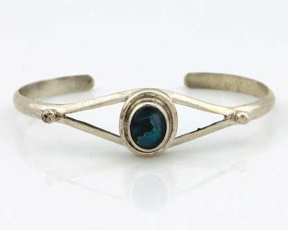 Navajo Bracelet .925 Silver Abalone Native American Artist C.90's