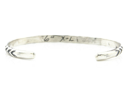 Navajo Bracelet .925 Silver Hand Stamped Arrow Head Artist I Montoya C80s