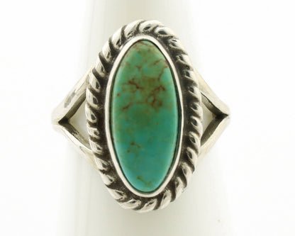 Navajo Ring .925 Silver Natural Mined Turquoise Artist Signed Gecko C.80's