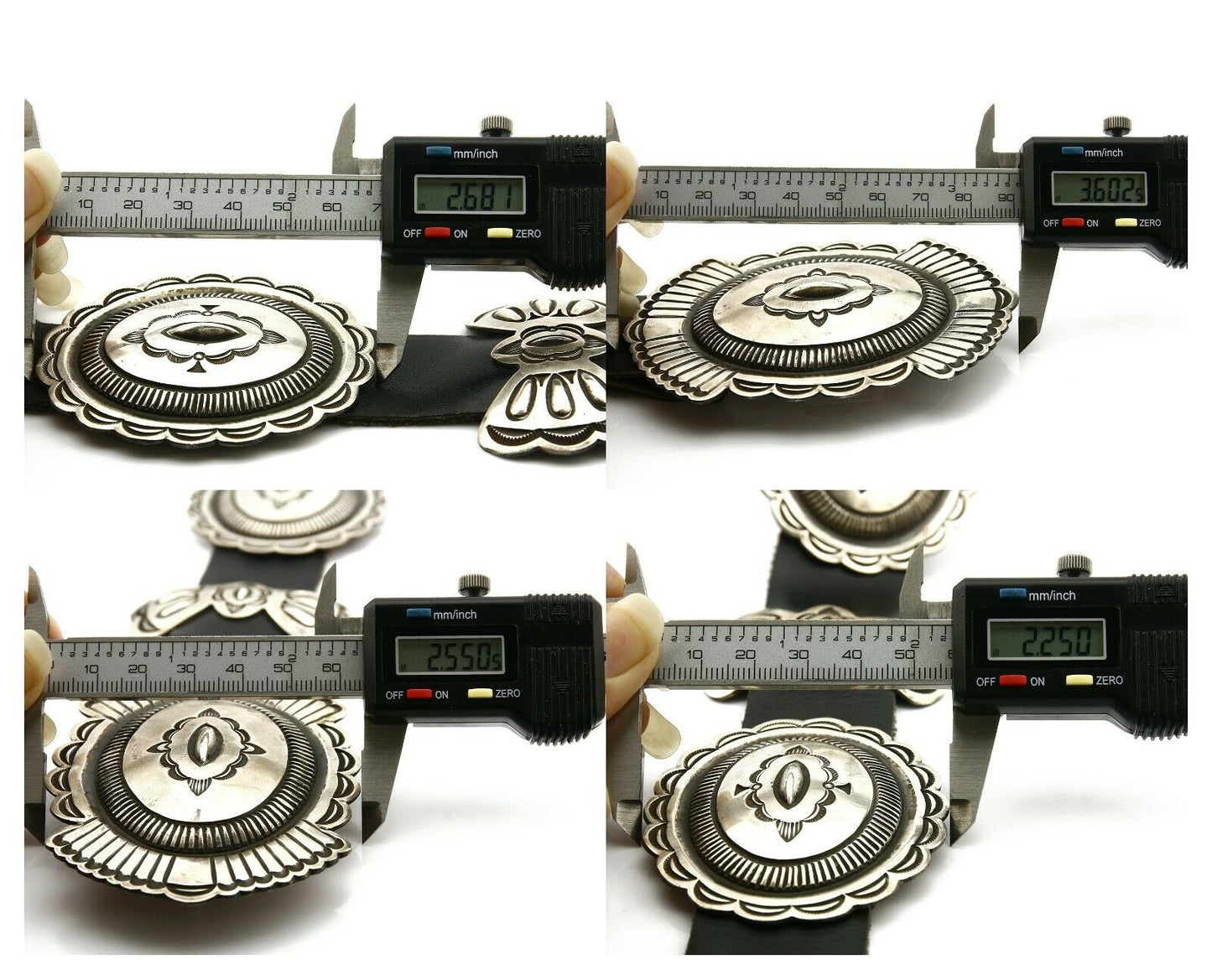 Navajo Concho Belt .925 Silver Hand Stamped Signed Rick Martinez Circa 80's