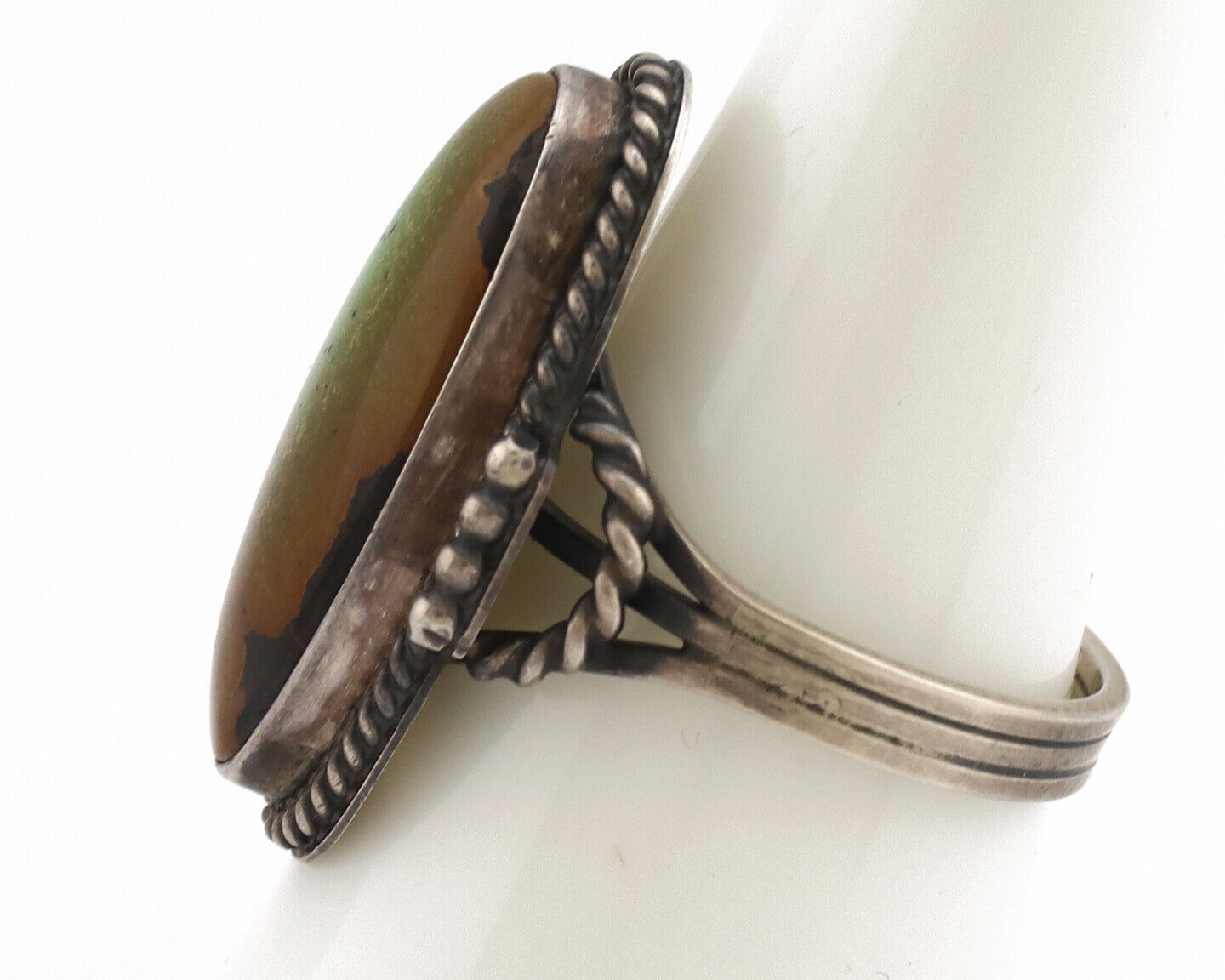Navajo Ring .925 Silver Royston Turquoise Native American Artist C.1980's