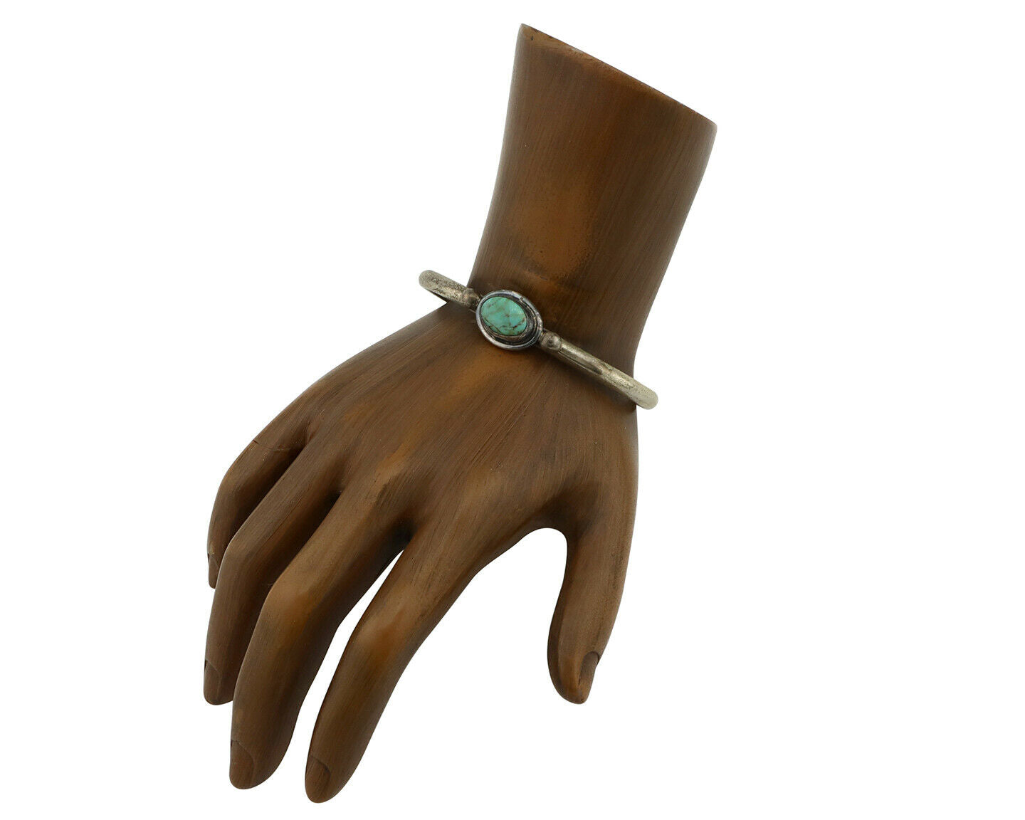 Navajo Bracelet .925 Silver Kingman Turquoise Native American Artist C.90's