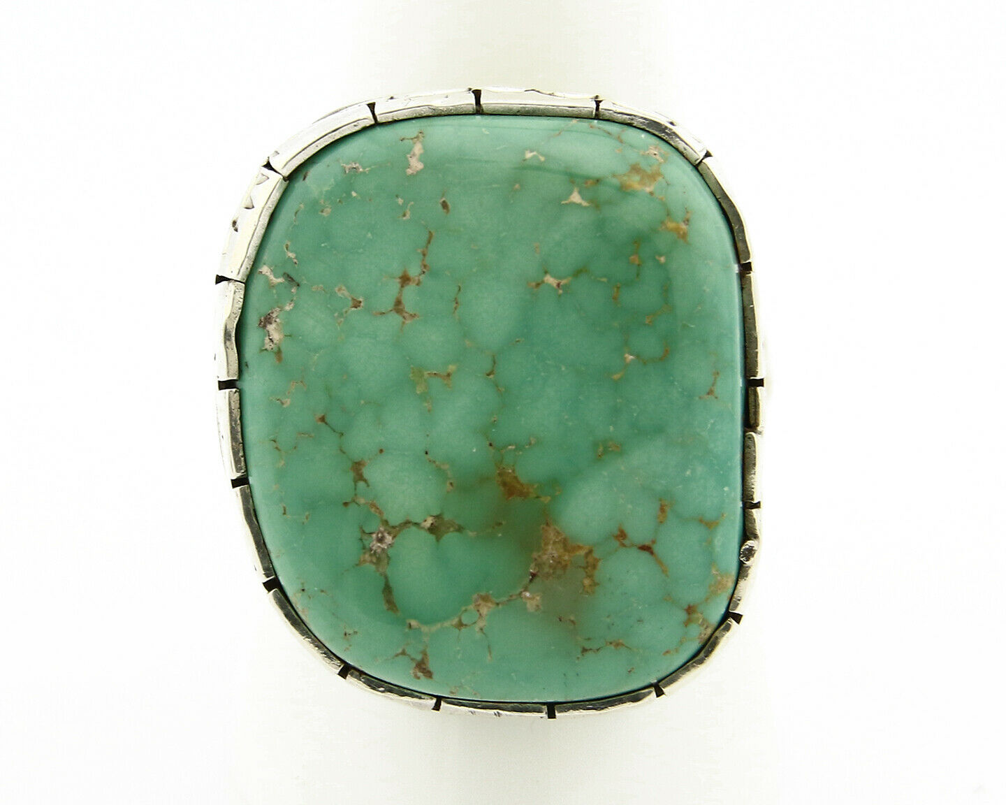 Navajo Turquoise Ring .925 Silver Handmade Signed Wayne Etsitty C.80's