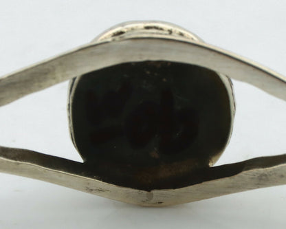 Navajo Bracelet .925 Silver White Sea Shell Native American Artist C.90's