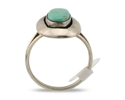 Navajo Ring 925 Silver Natural Blue Turquoise Artist Signed M Montoya C.80's