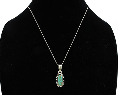 Navajo Necklace 925 Silver Kingman Turquoise Artist Signed Gecko C.80's
