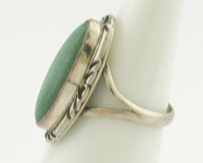 Navajo Ring .925 Silver Natural Turquoise Artist Signed Native American C.80's