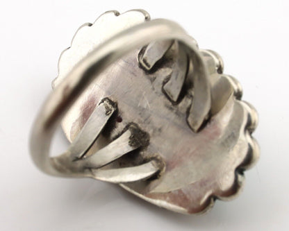 Navajo Ring .925 Silver Sleeping Beauty Turquoise Native American Artist C.80's