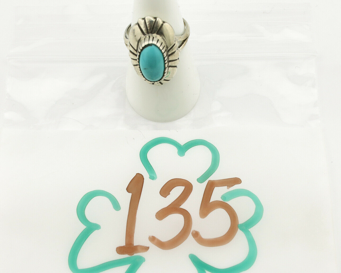 Navajo Ring .925 Silver Arizona Turquoise Signed M Montoya C.80's