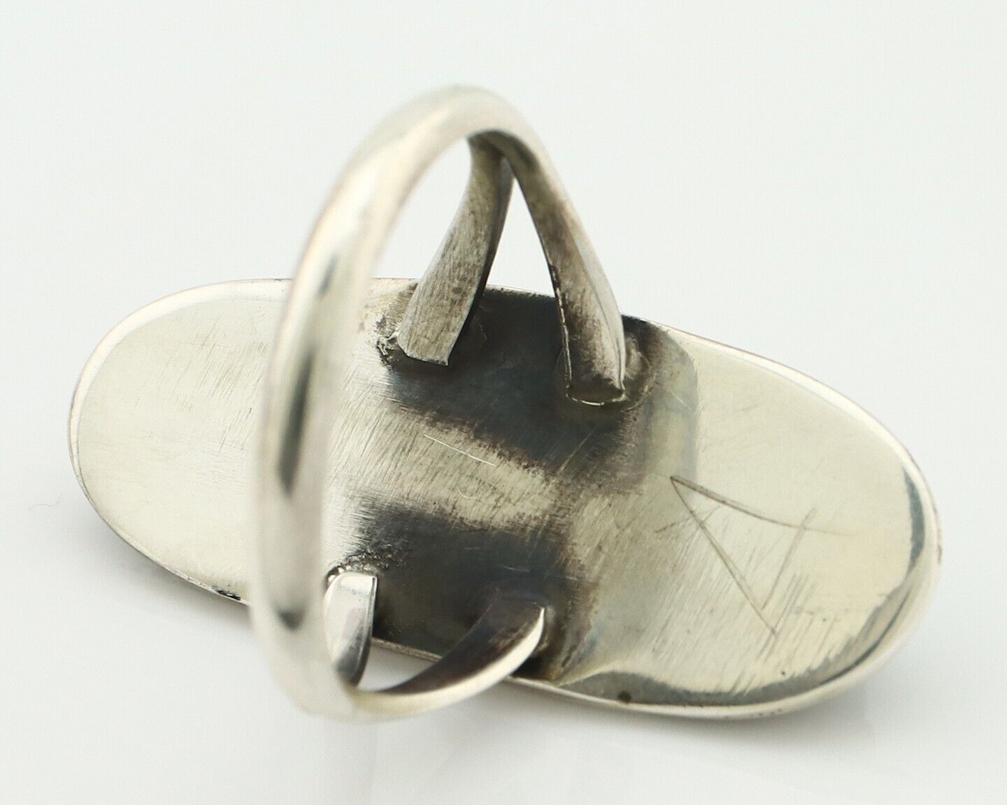 Navajo Ring .925 Silver Natural Blue Turquoise Native American Artist C.80's