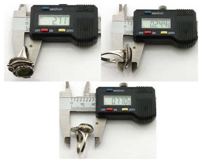 Navajo Ring .925 Silver Damale Turquoise Handmade Native American Artist C.1980s
