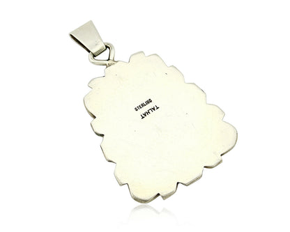 C. 1980 Navajo Artist TALHAT Natural Blue Gem Turquoise Pendant