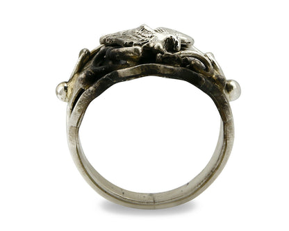 Navajo Eagle Ring .925 SOLID Silver Handmade Signed Artist S Circa 1980's