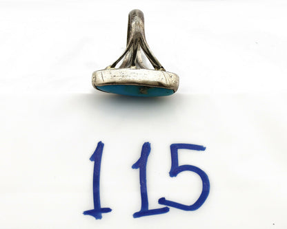 Navajo Ring .925 Silver Arizona Turquoise Native American Artist C80s
