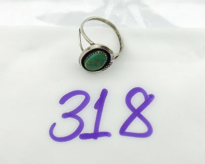 Navajo Ring .925 Silver Green Turquoise Native American Artist Handmade C.80's