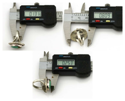 Navajo Ring .925 Silver Kingman Turquoise Native American Artist C.1980's