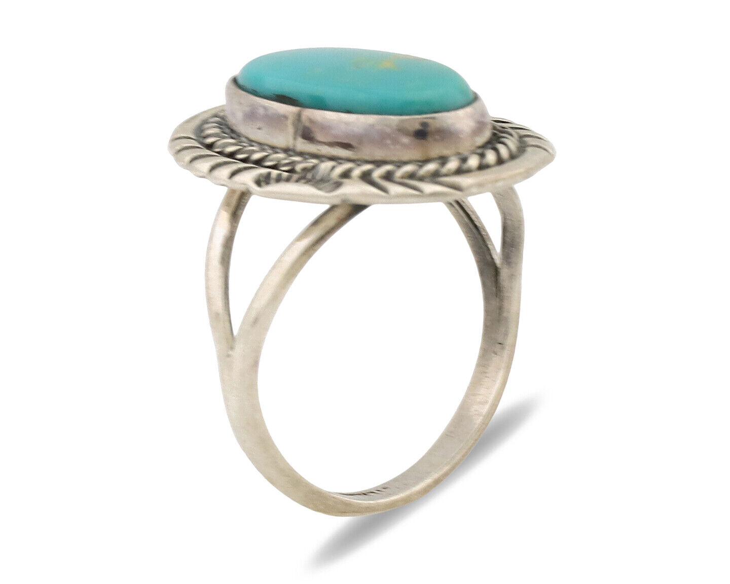 Navajo Ring .925 Silver Turquoise Mountain Native American Artist C.1980's