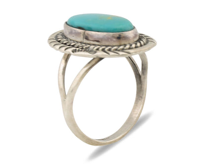 Navajo Ring .925 Silver Turquoise Mountain Native American Artist C.1980's