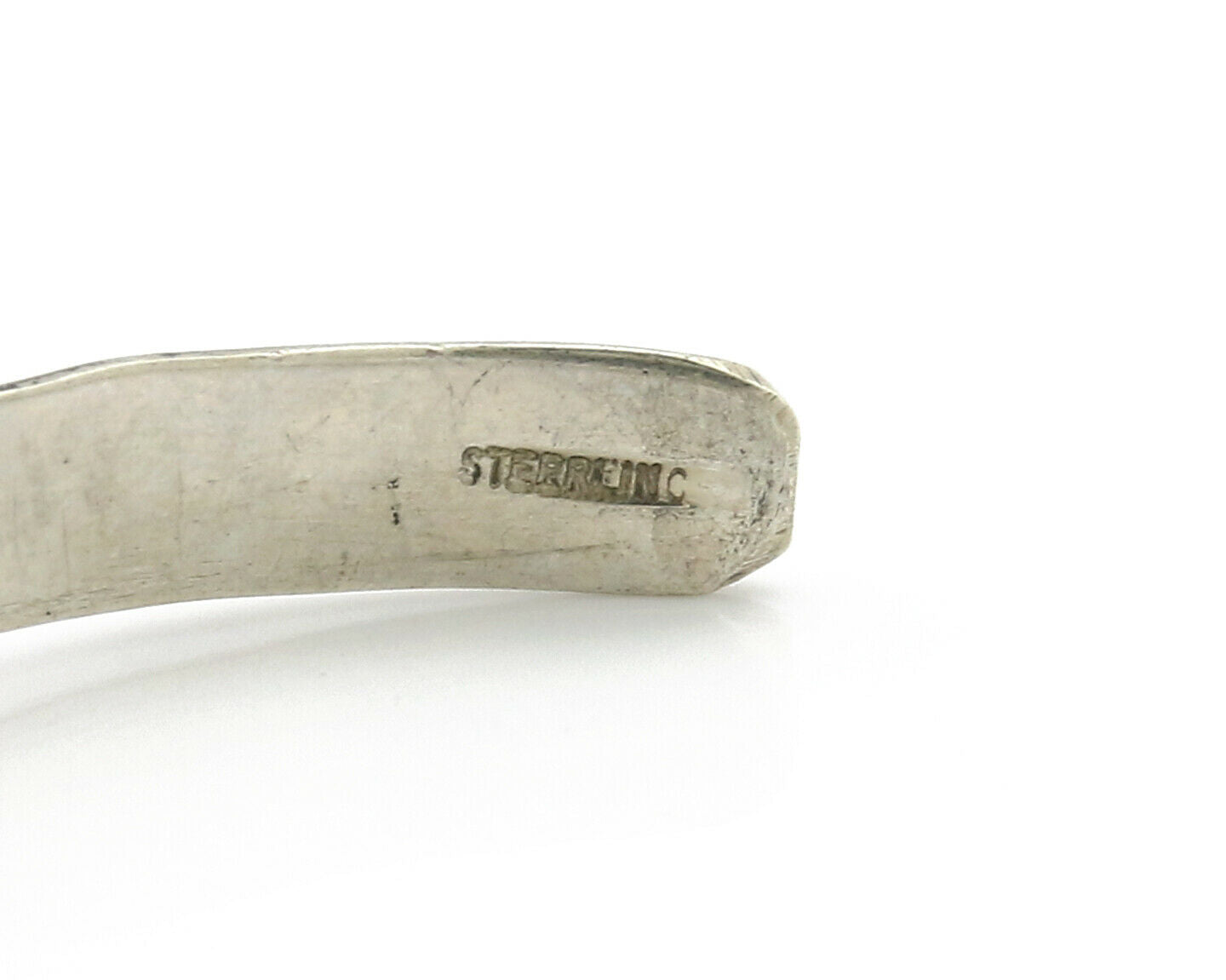 Navajo Bracelet .925 Silver Hand Stamped Arrow Head Signed Montoya C80s