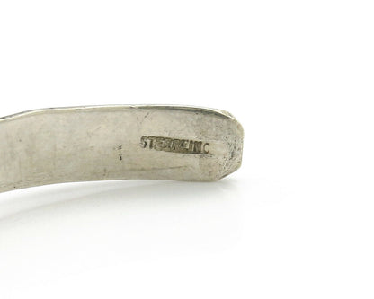 Navajo Bracelet .925 Silver Hand Stamped Arrow Head Signed Montoya C80s