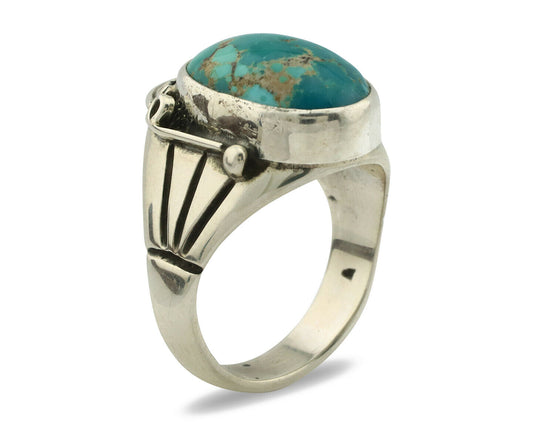 Navajo Ring .925 Silver Blue Southwest Turquoise Native Artist C.80's