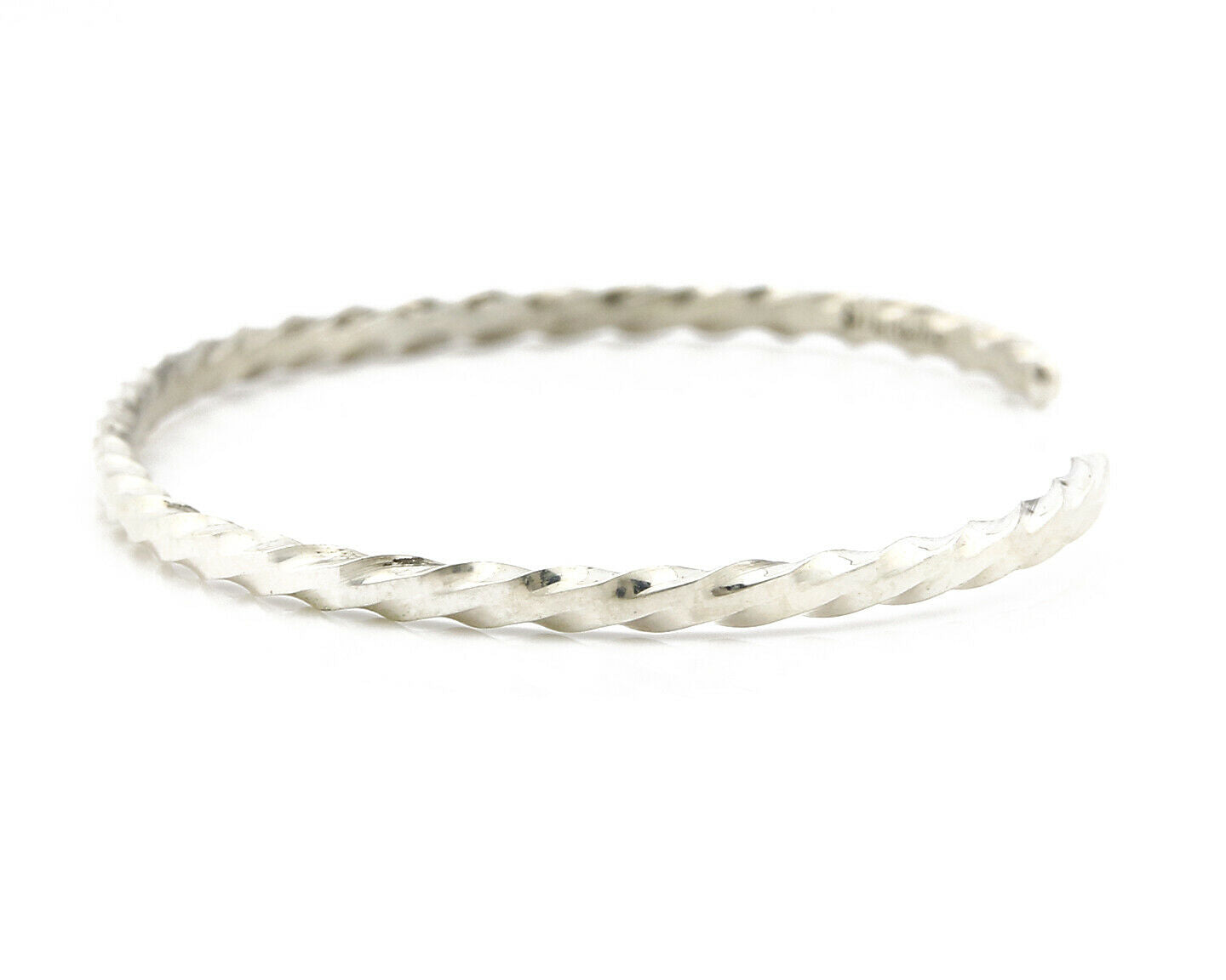 Navajo Bracelet .925 Silver Native American Artist Handmade 3.0 mm wide C.1980's