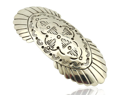 Navajo Hair Clip Barrette .925 Silver Hand Stamped Artist C Montoya C80s
