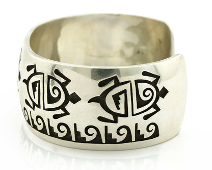 Hopi Turtle Bracelet .925 Silver Artist Signed Mitchell Sockyma C.90's